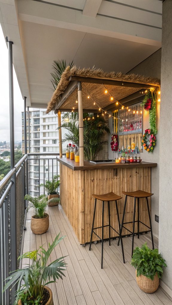 Tropical bamboo style drinking establishment