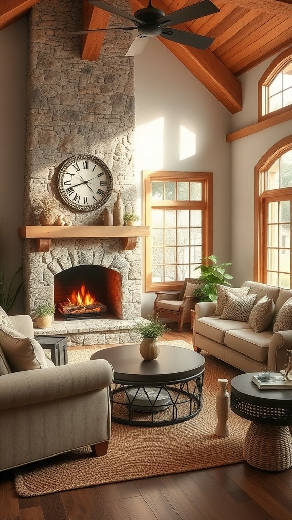 Add a cozy fireplace