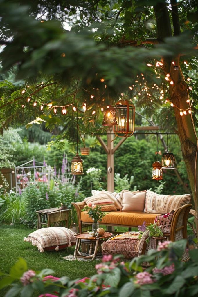 Twinkling fairy lights and whimsical lanterns drape from the branches, transforming the garden into a dazzling bohemian wonderland that comes to life with Twilight hits.