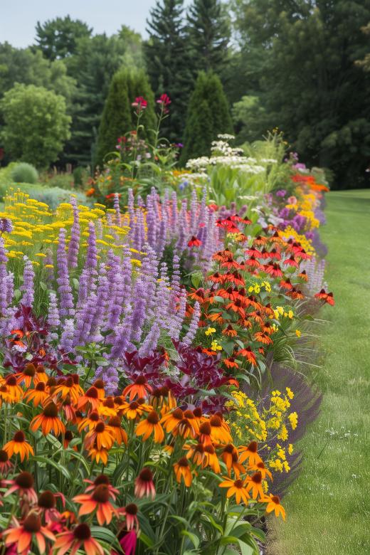 This perennial border is a tribute to the enduring beauty of nature's resilience. Each returning flower weaves a thread of continuity and grace through the garden tapestry.