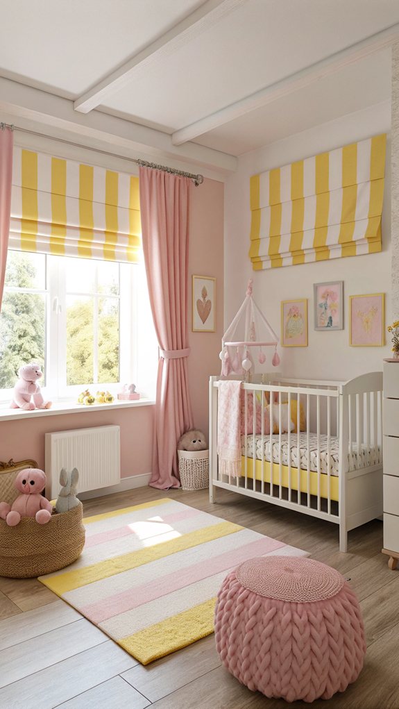 Stylish striped window coverings