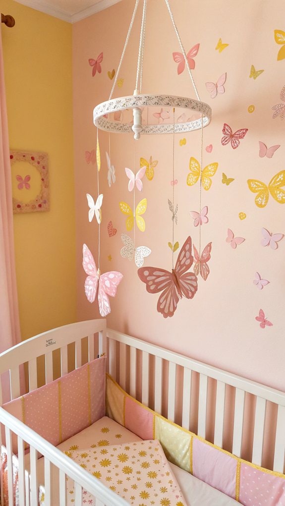 Colorful hanging butterfly display