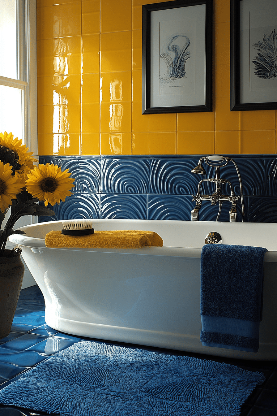 Yellow and blue bathroom ideas