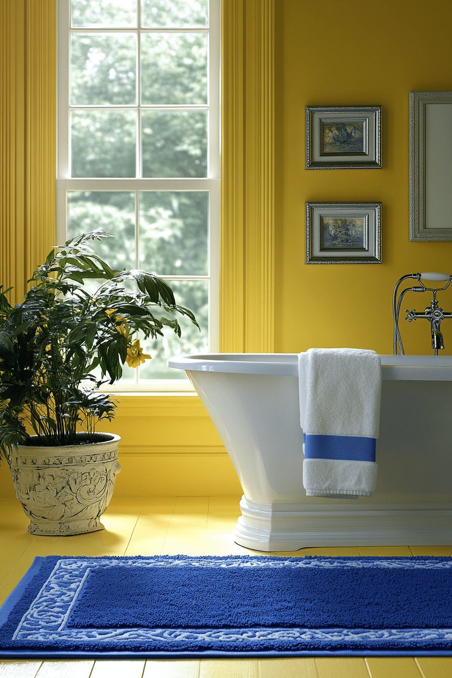 Yellow and blue bathroom ideas