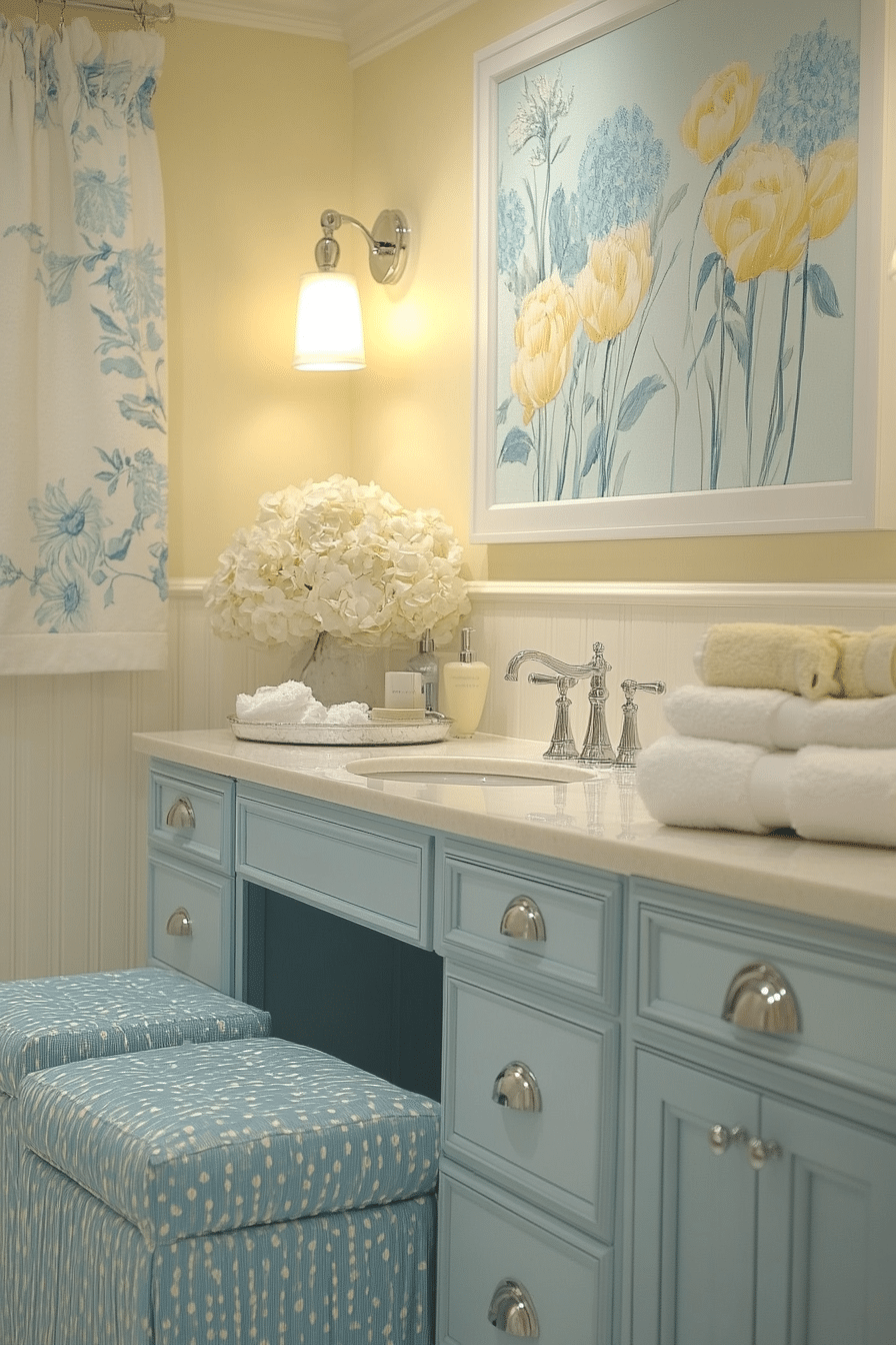 Yellow and blue bathroom ideas