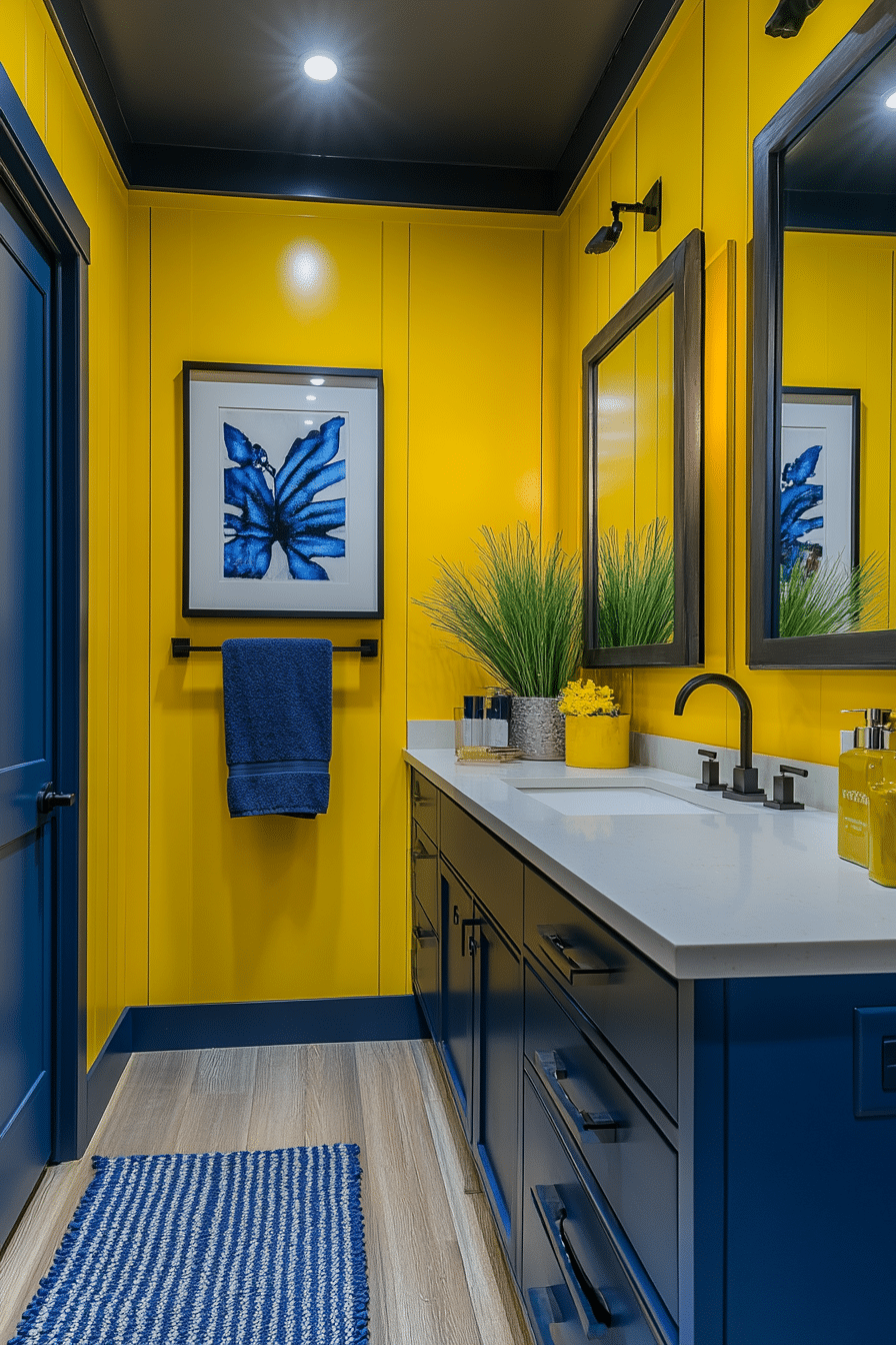 Yellow and blue bathroom ideas