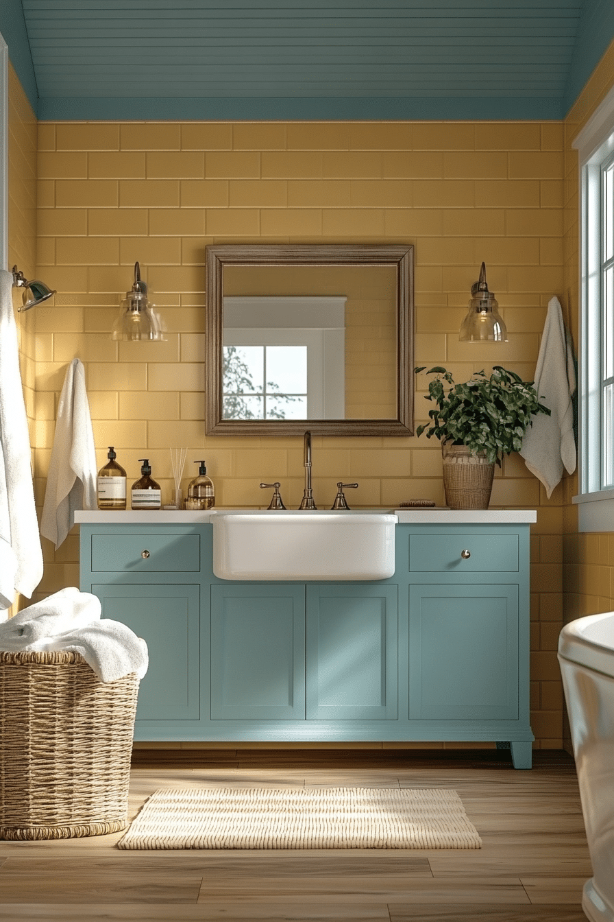 Yellow and blue bathroom ideas