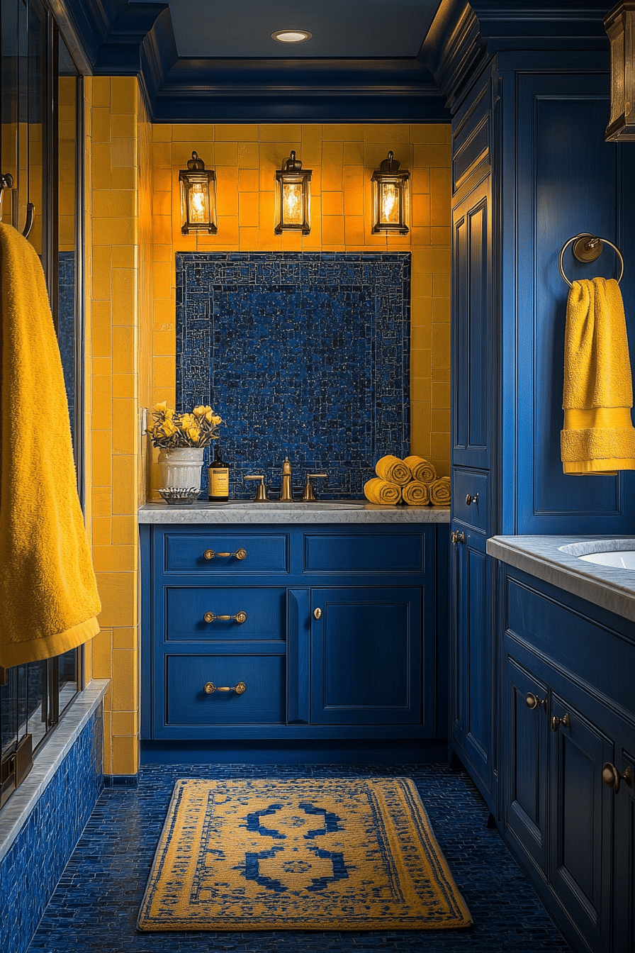 Yellow and blue bathroom ideas