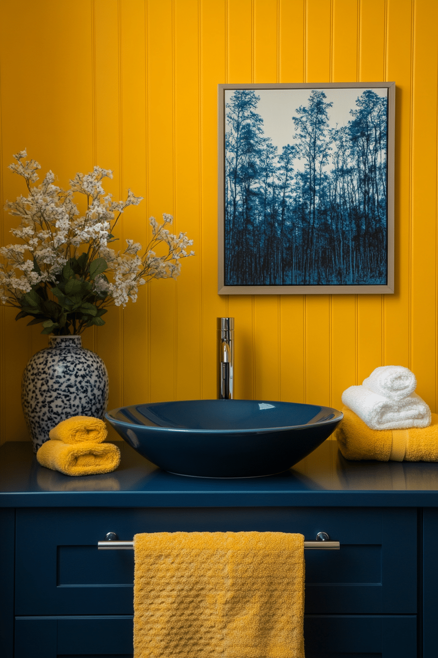 Yellow and blue bathroom ideas