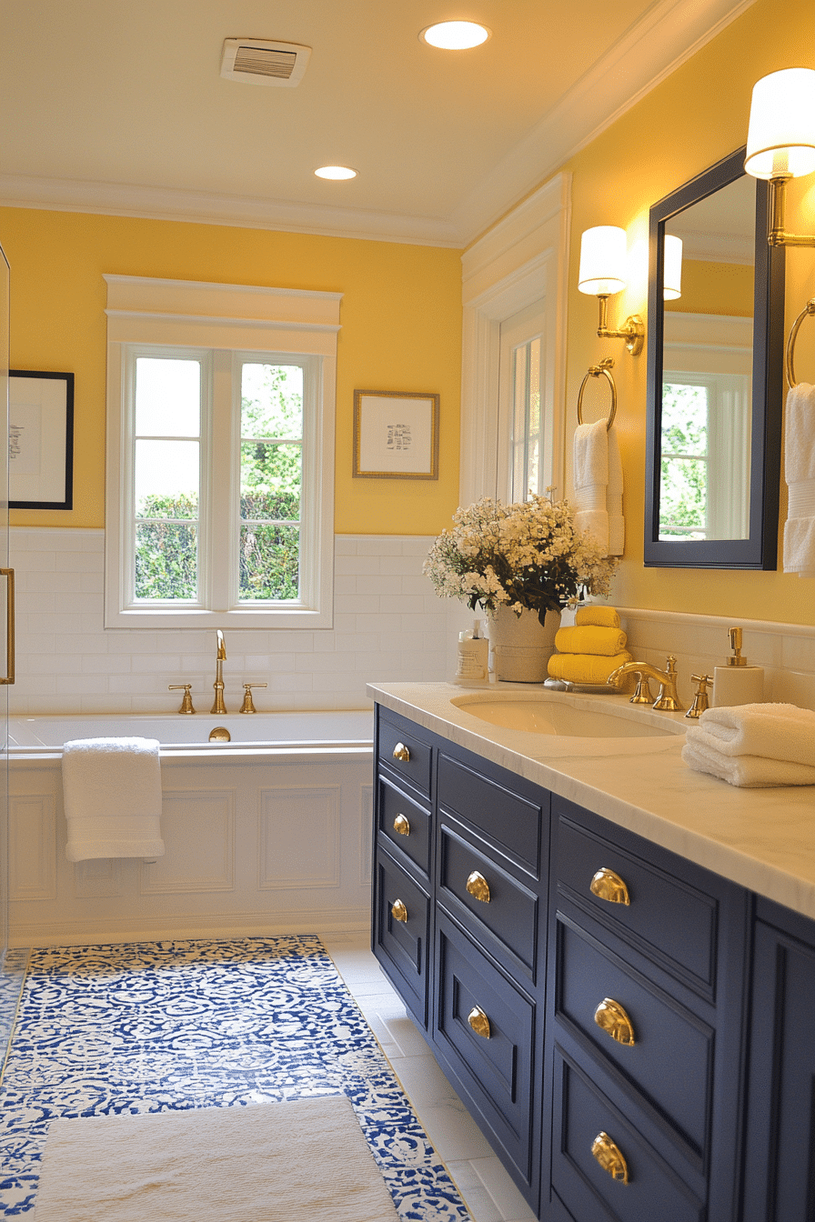 Yellow and blue bathroom ideas