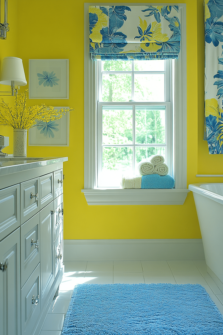 Yellow and blue bathroom ideas