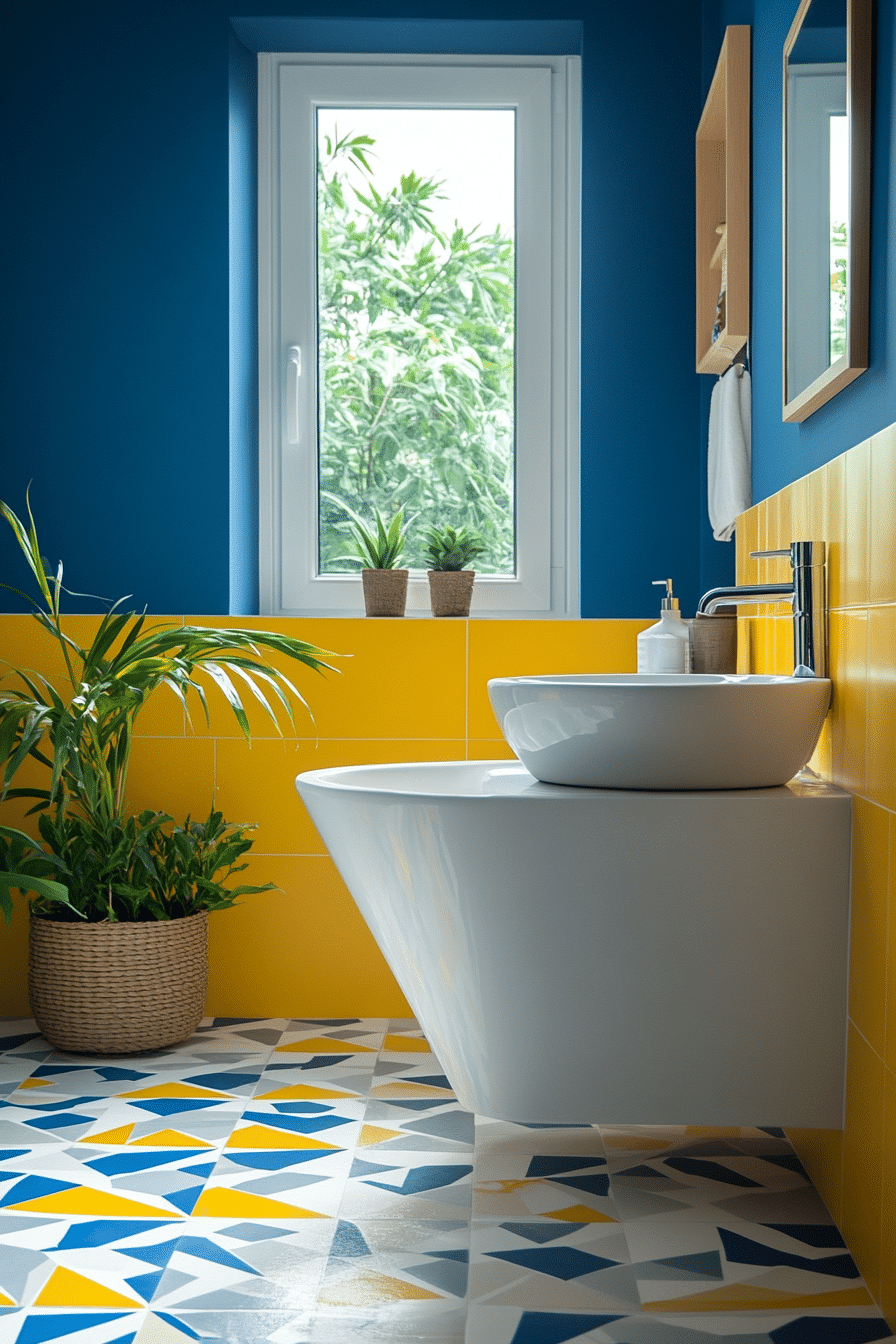 Yellow and blue bathroom ideas