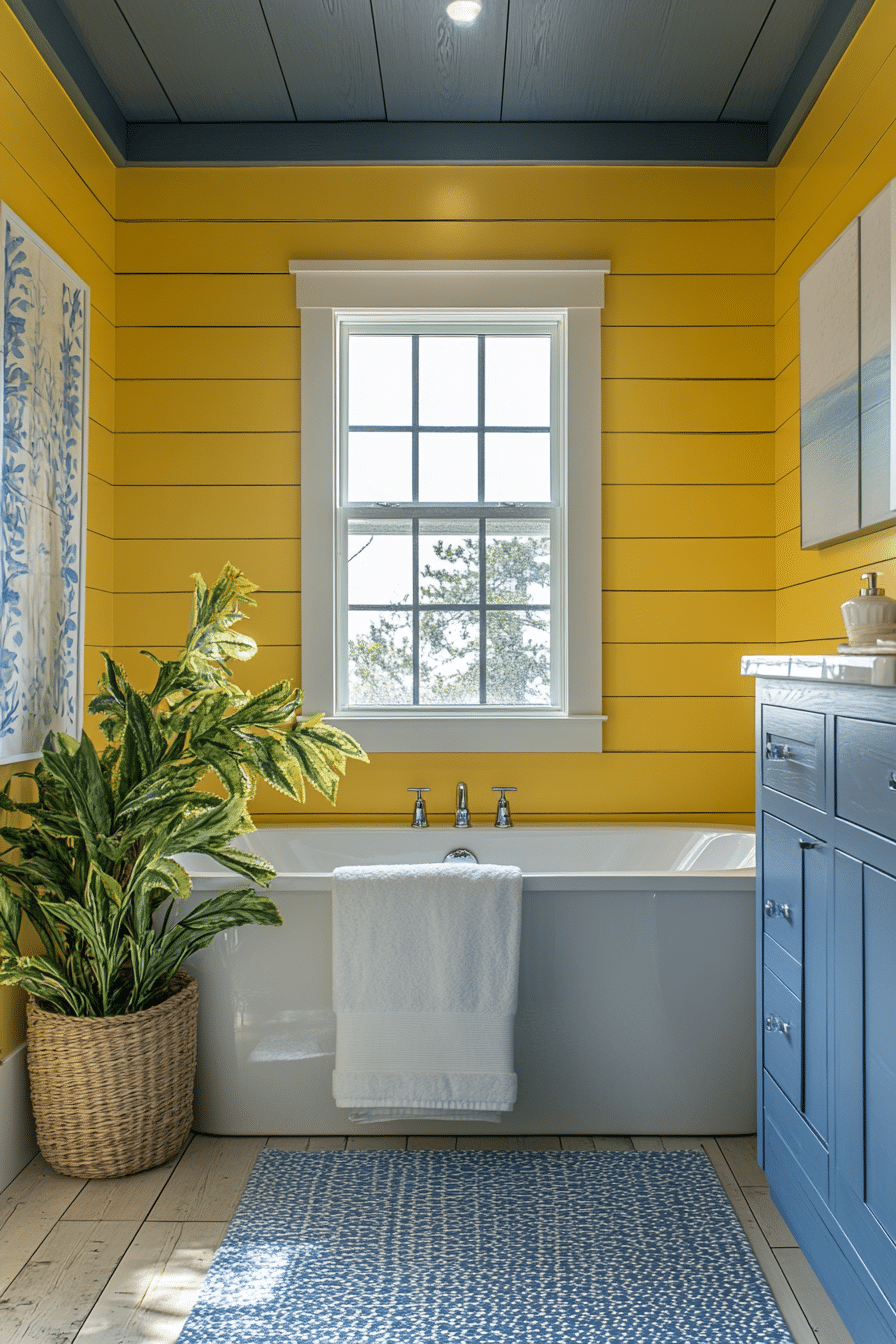 Yellow and blue bathroom ideas