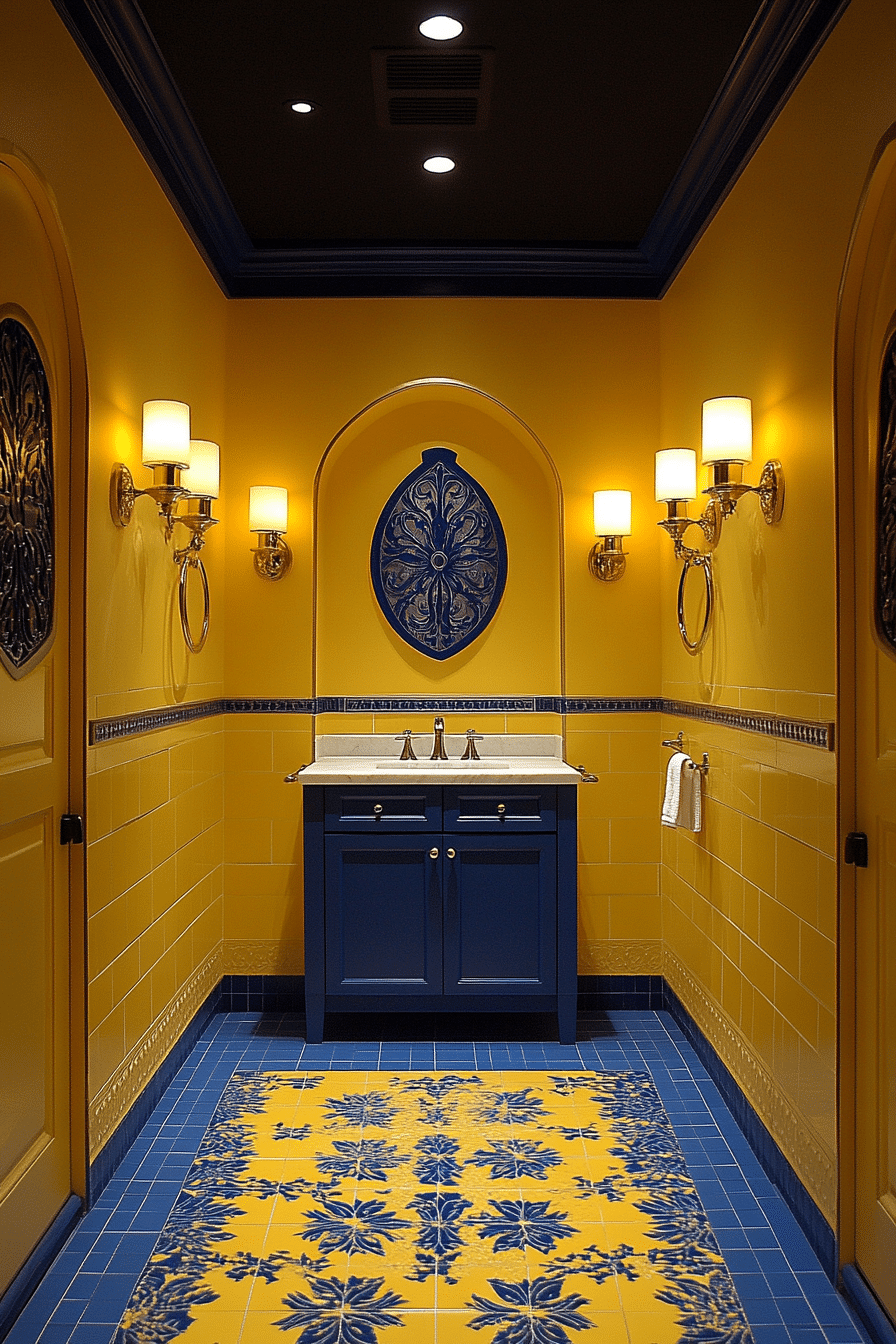 Yellow and blue bathroom ideas