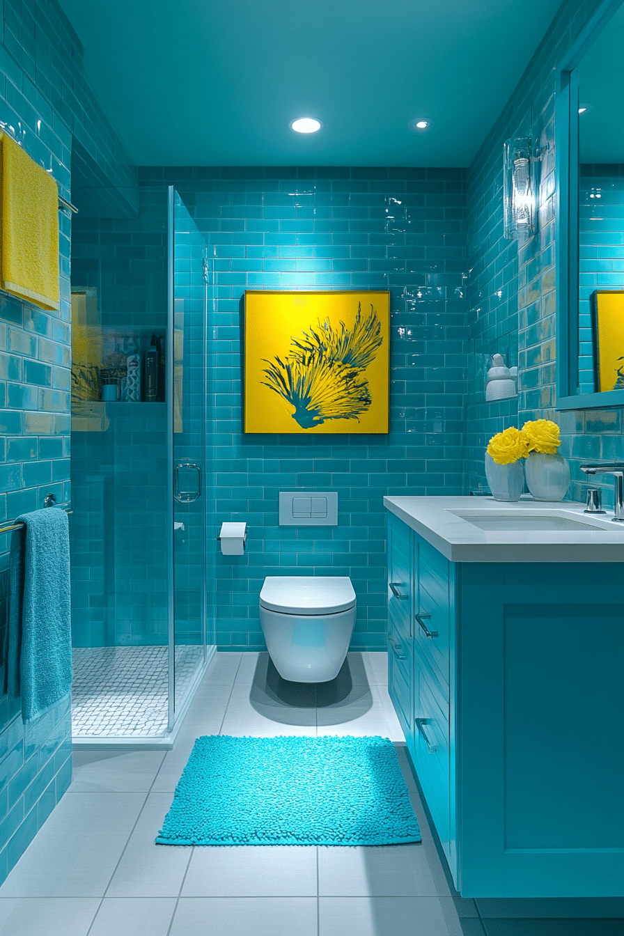 Yellow and blue bathroom ideas