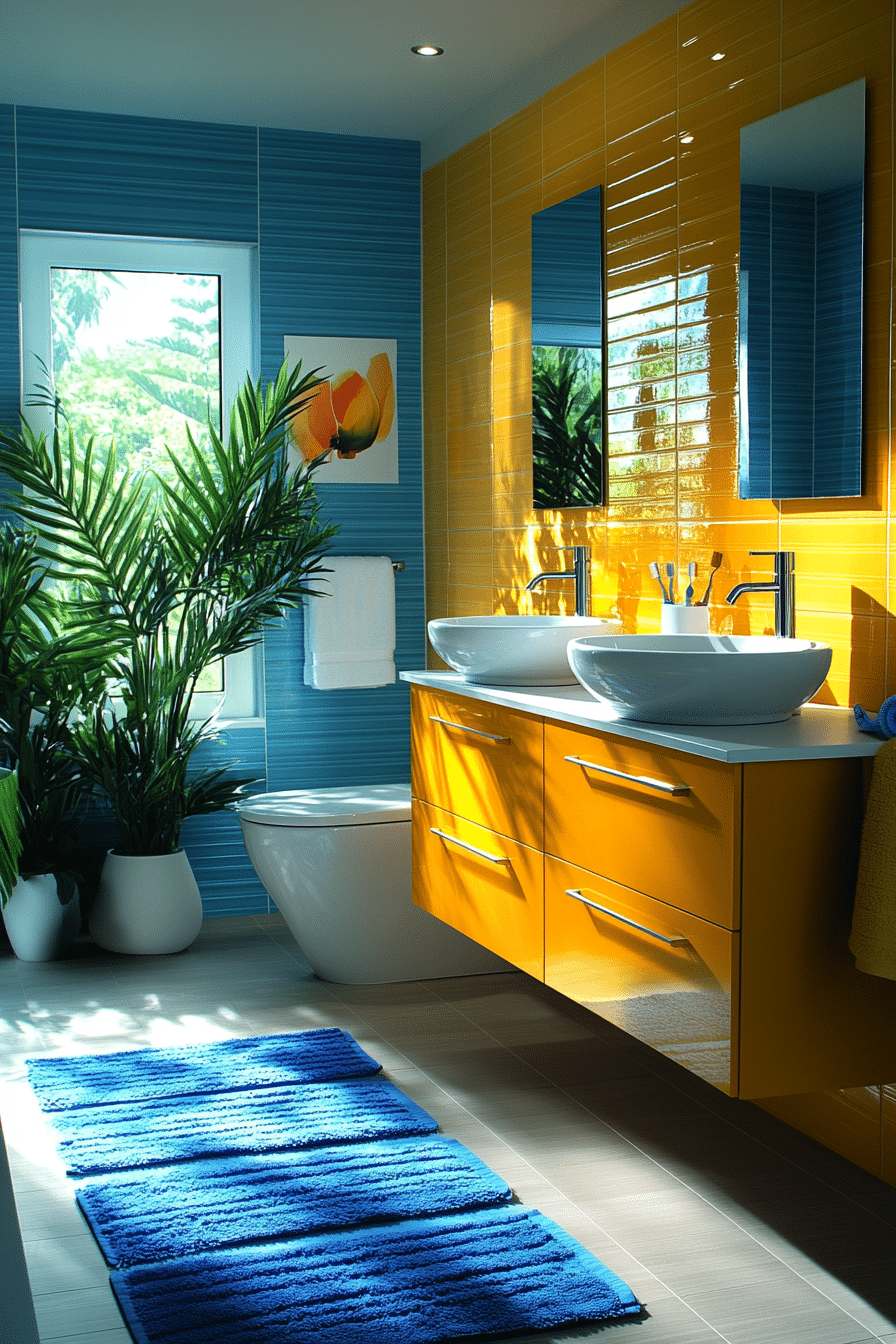 Yellow and blue bathroom ideas