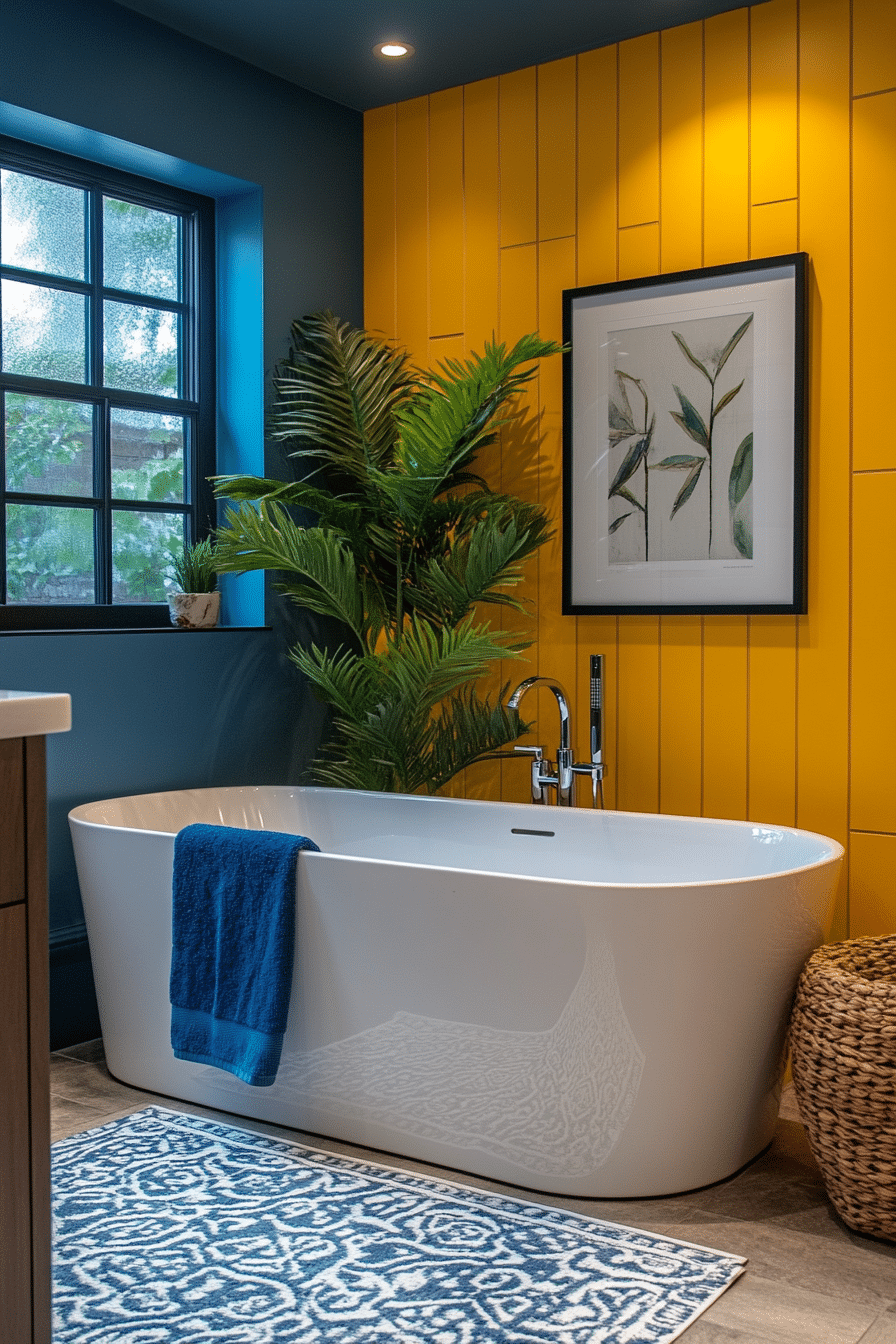 Yellow and blue bathroom ideas