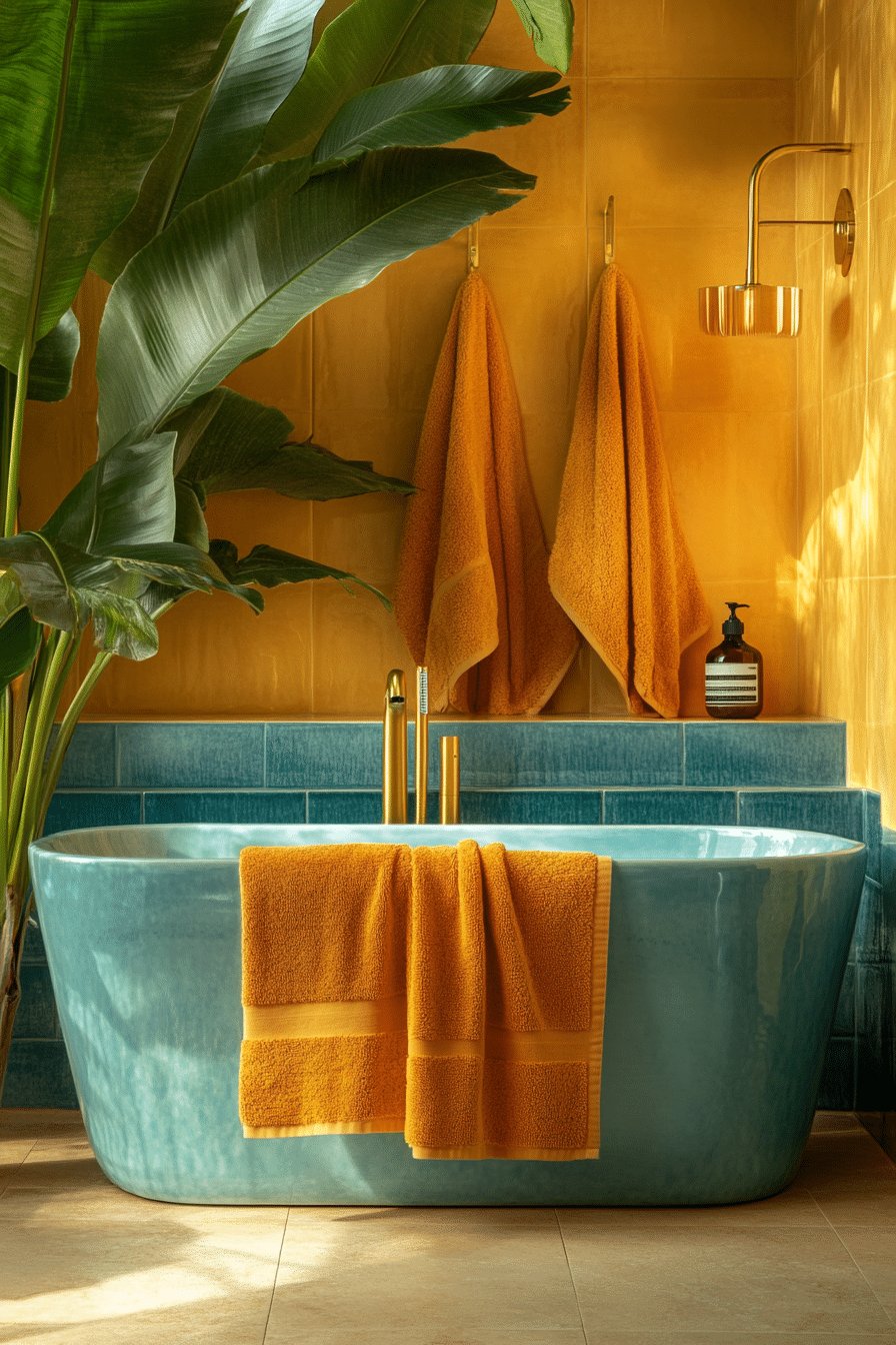 Yellow and blue bathroom ideas