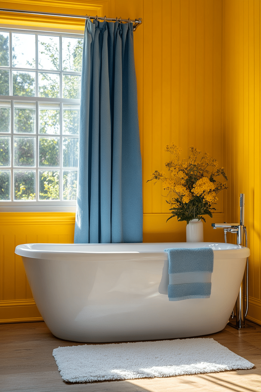 Yellow and blue bathroom ideas