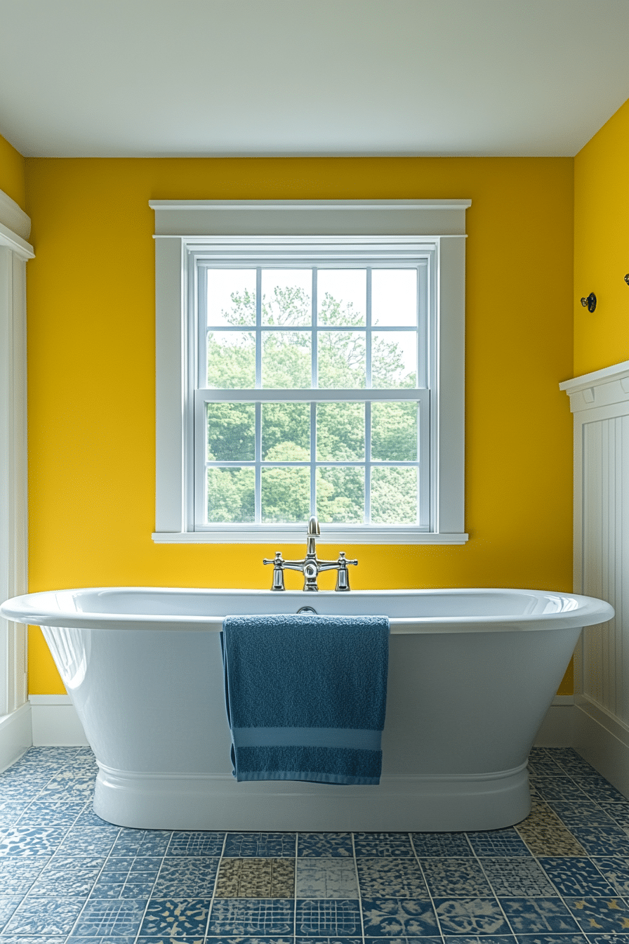 Yellow and blue bathroom ideas