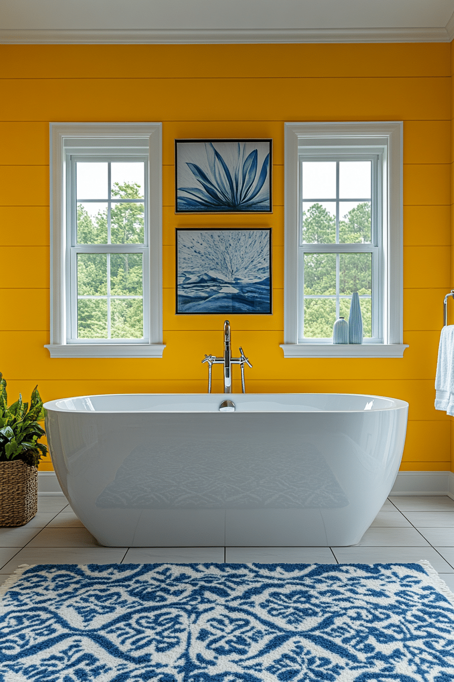 Yellow and blue bathroom ideas