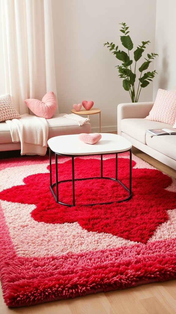 Red and pink accent rugs