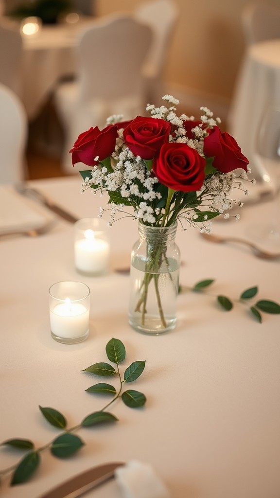 Table centerpieces with fresh flowers