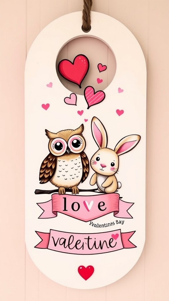 Cute animal couple door decoration