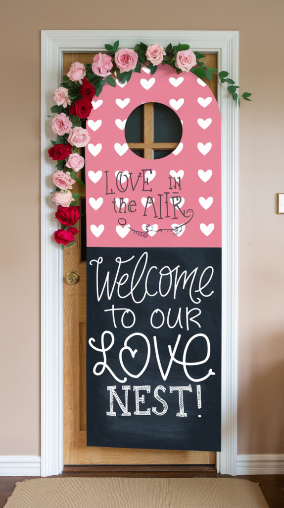 Blackboard door hanger for messages