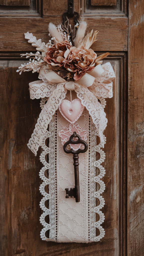 Vintage lace and ribbon decoration