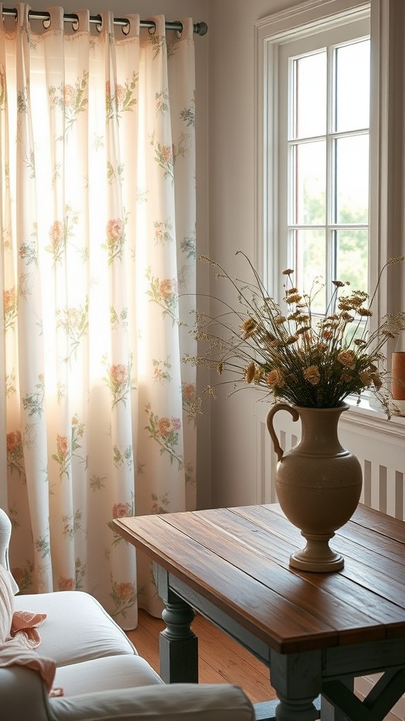 Integrate shabby chic curtains