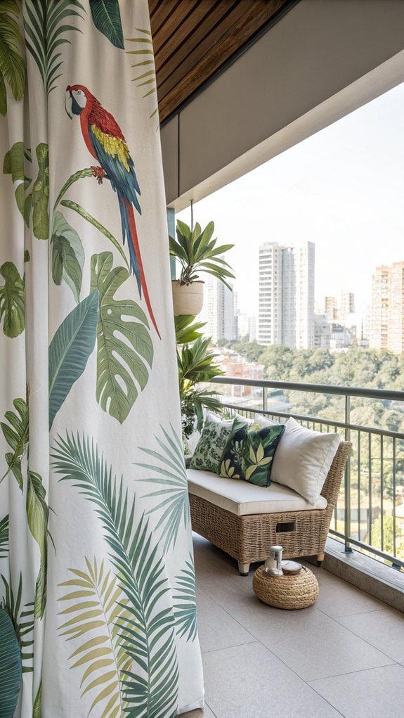 vibrant tropical outdoor curtains