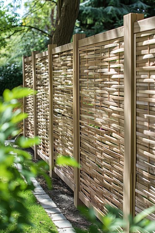 The woven fence around this garden brings out the complex beauty of natural fibers and creates a beautiful structure around your garden.