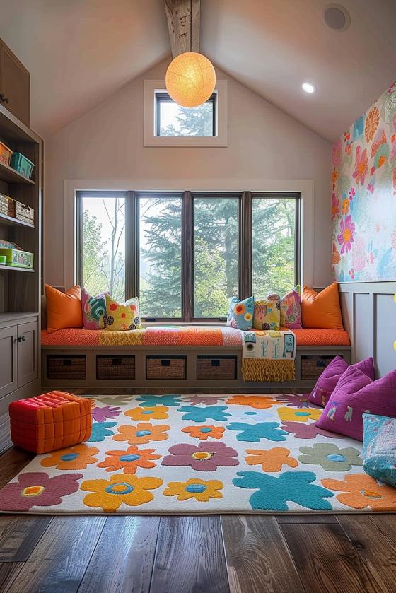 Create happy colors that splashed across the room and choose bizarre decor and imaginative toys to enchant your children and prevent funny game time adventures.