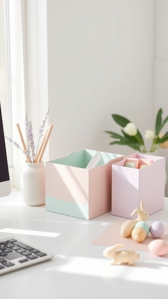 Pastel -colored desk organizers