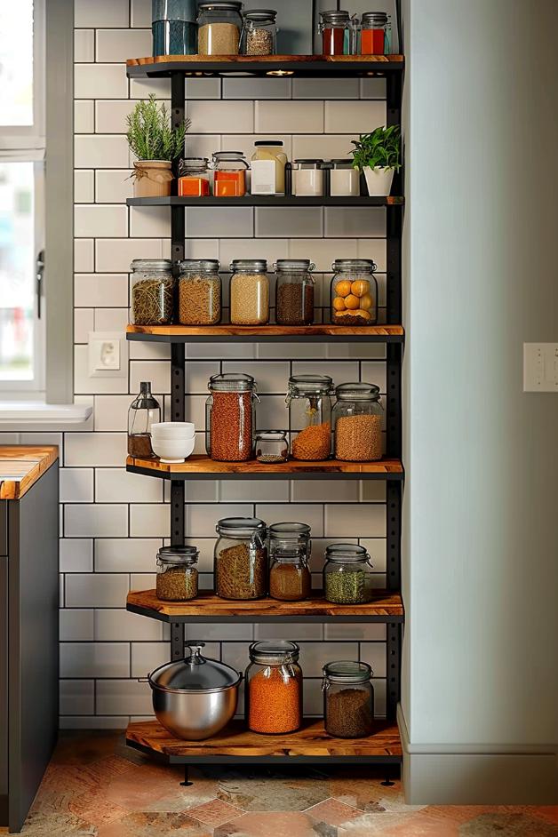 If you go embroidered corner shelves, the perfect solution is to maximize your room, especially if you have a smaller kitchen. It helps to transform dead rooms into functional assets, with shelves that keep herbs and spices in range.