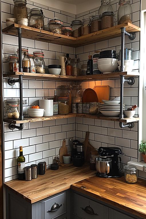 Nothing goes over the pipe shelf when it comes to introducing a raw, industrial feeling. It is robust enough to add personality, but chic enough to make your room look stylish. 