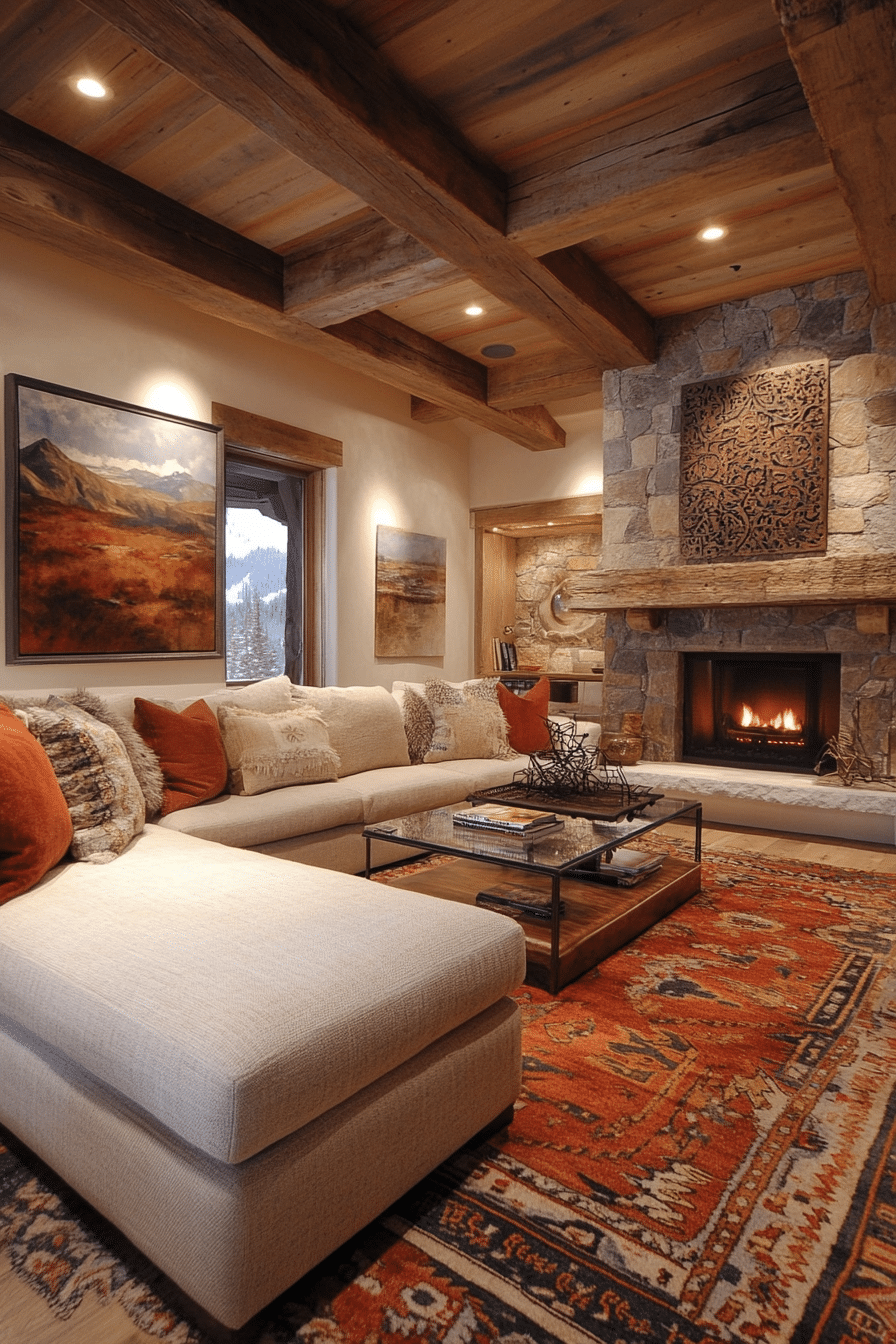 Rustic modern living room