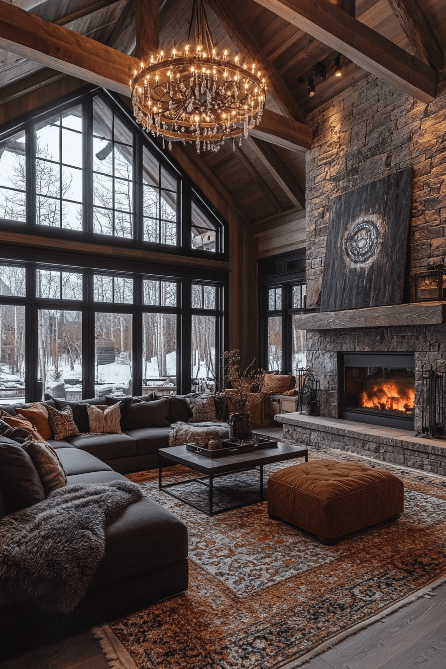 Rustic modern living room