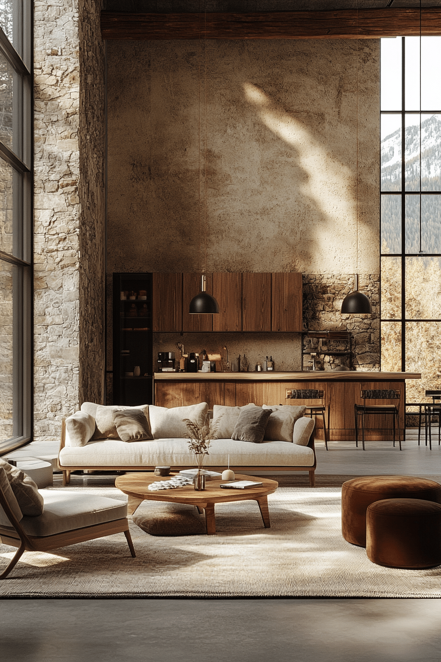 Rustic modern living room