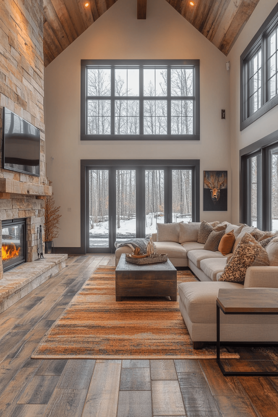 Rustic modern living room