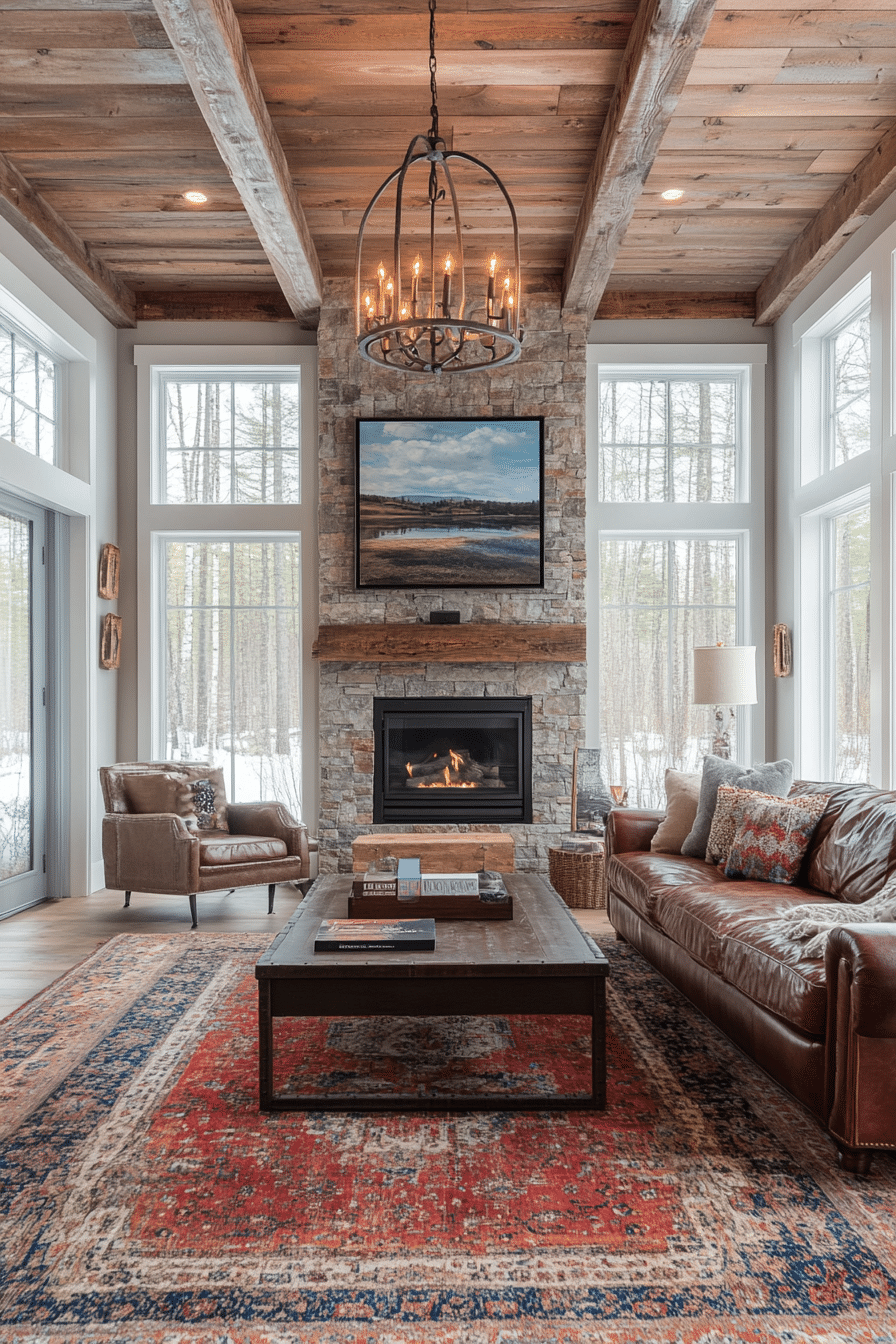 Rustic modern living room