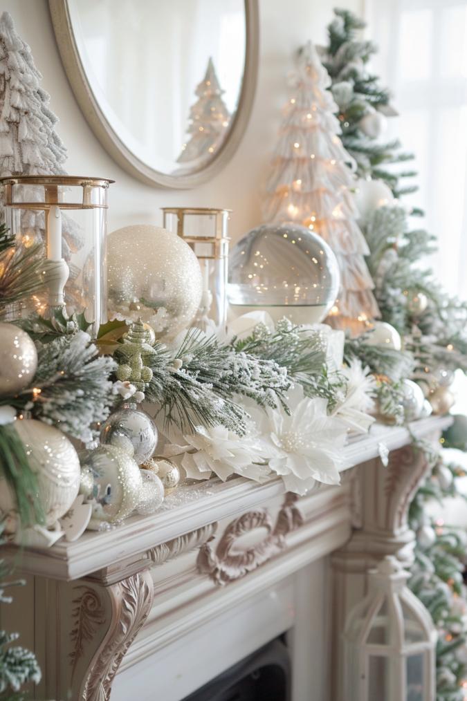 This wooden coat is inspired by the enchanting winter pallets and becomes a fascinating ode of the season, which contains a crispy white runner and a sparkling decor, which imitates a frosted escapade. 