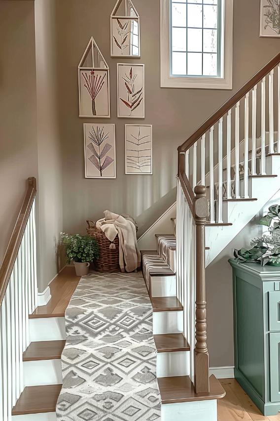 The marine inspired stair landings are reminiscent of the serenity by the sea and are a fantastic choice when they love a nautical note.