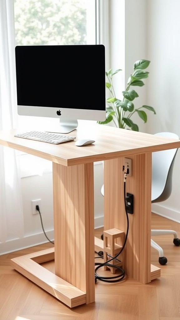 Constant desk with integrated cable management