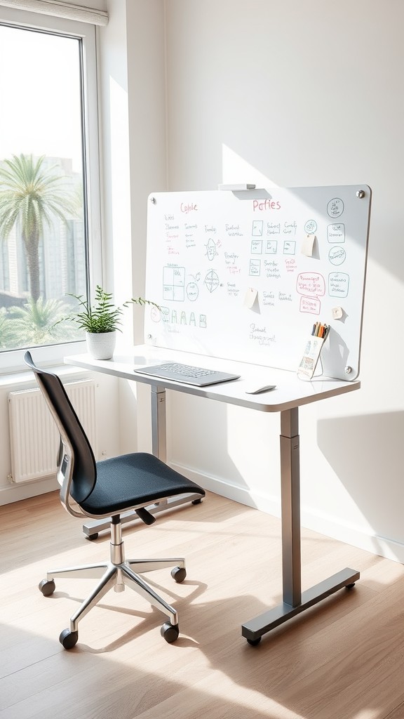 Multi -purpose table with whiteboard interface