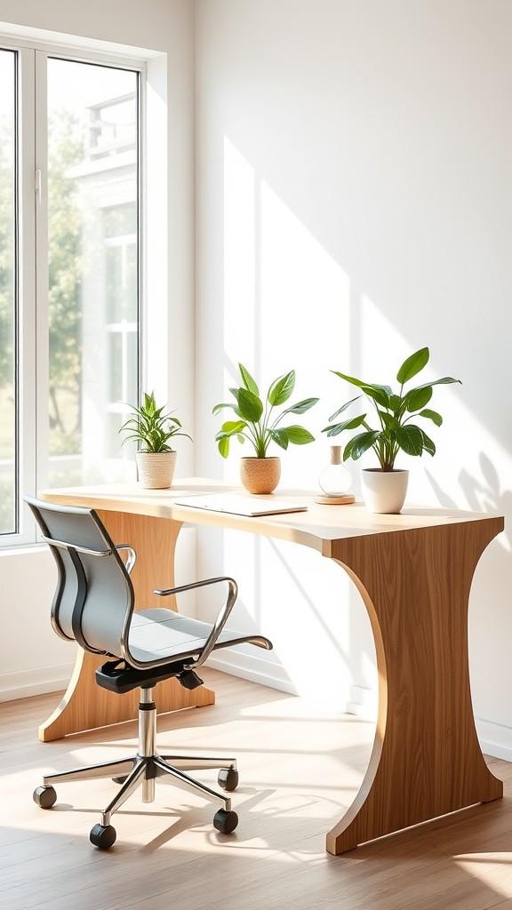 Ergonomically curved desk design