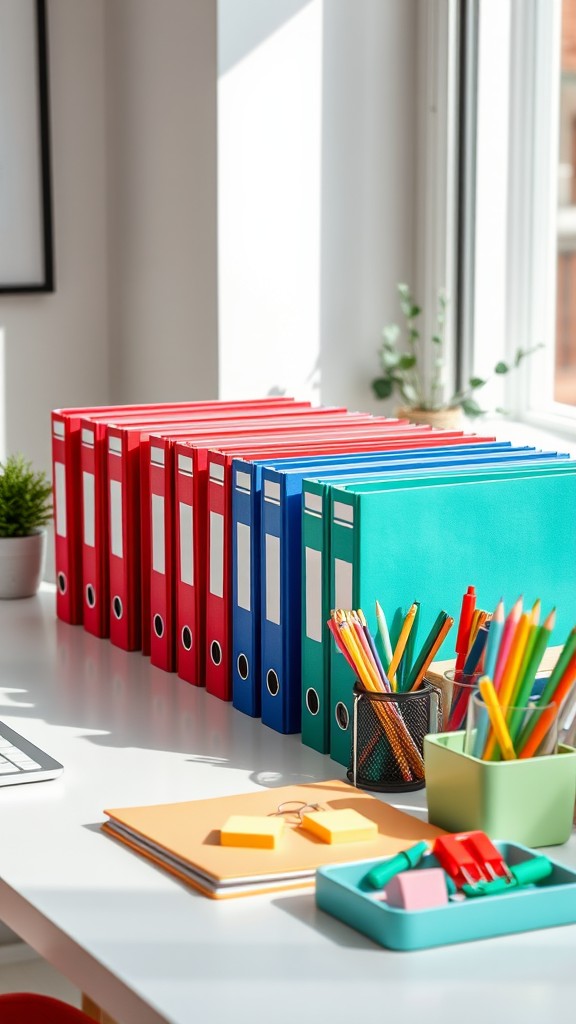 Use color coding for files and supplies