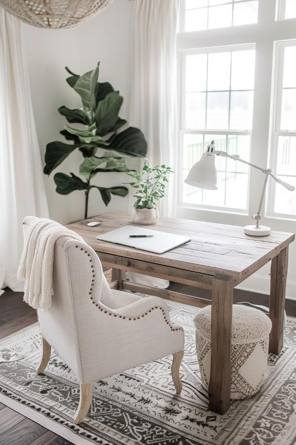 Detailed patterns and soft, playful homemade textures from homemade parlors via your office chair invite a bizarre mind into a room that is serious with productivity.