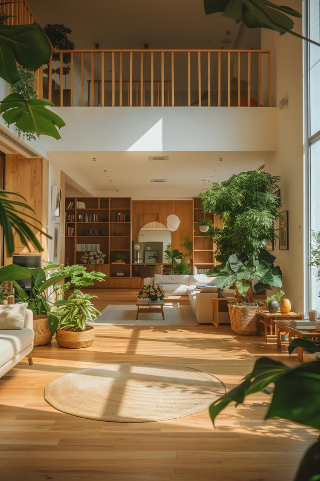 Natural forests and plants introduce an element of nature. The room chanizes an earthy warmth, with a minimalist decor guarantees a clear and relaxing environment.